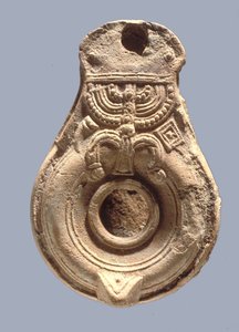 Oil Lamp Decorated with Jewish Symbols by Roman